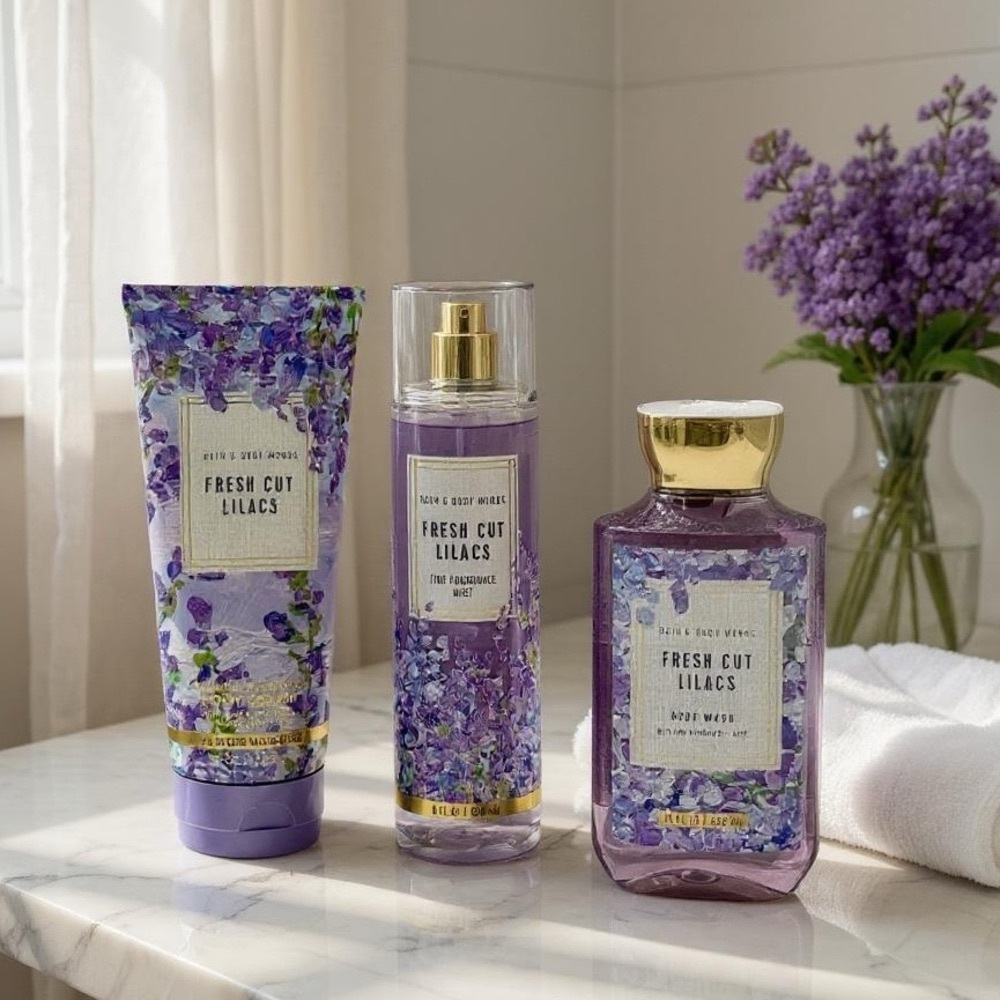 Bath & Body Works Fresh Cut Lilacs Floral Body Care Gift Set NWT